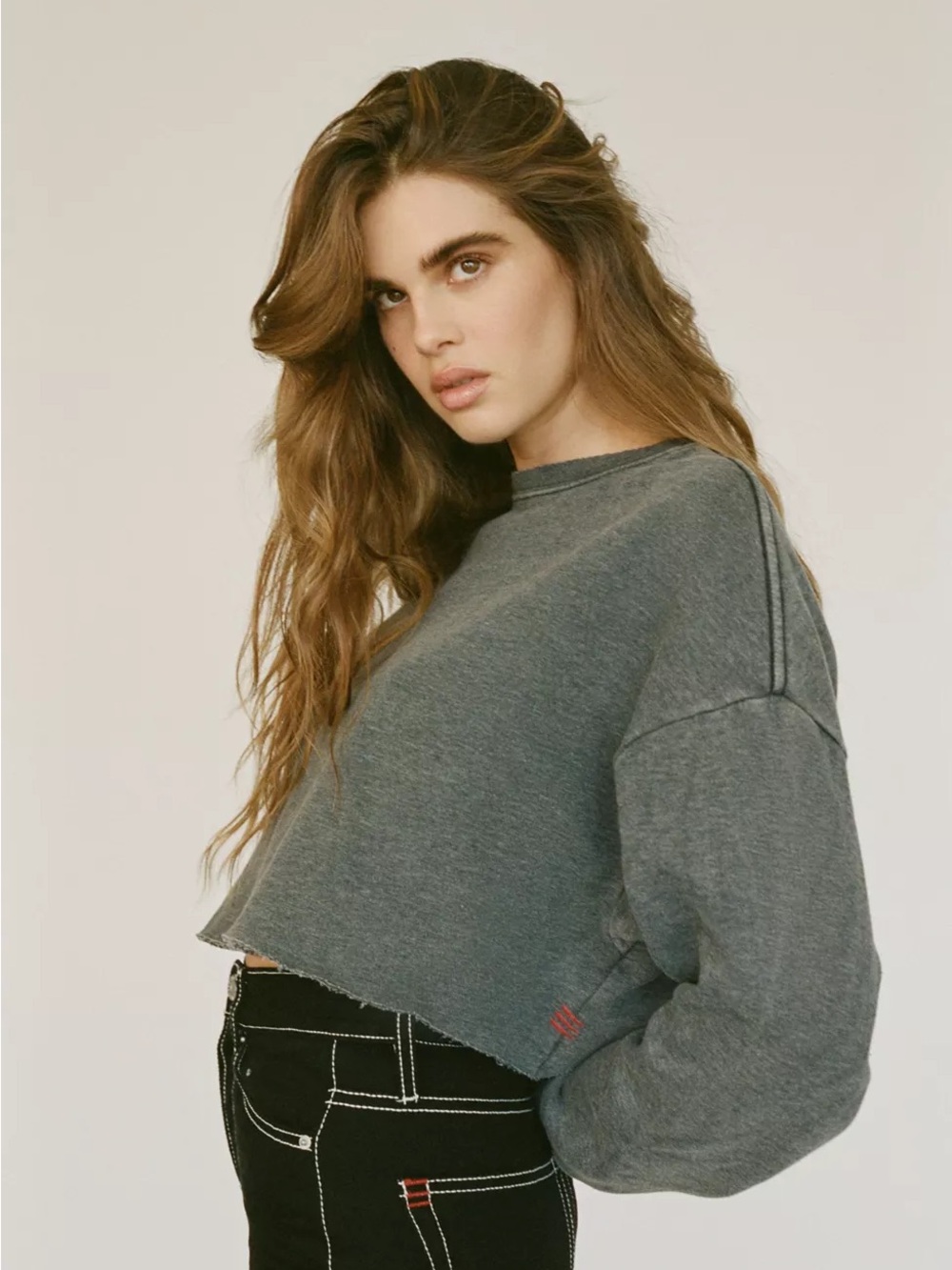 BDG Ash Crew Neck Cropped Sweatshirt
